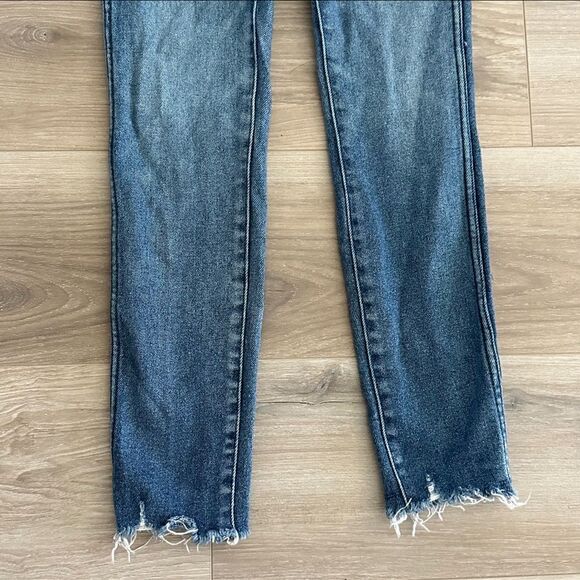 Madewell 10” Hi Rise Button Fly Raw Hem Skinny Jeans Size 24 - Picture 11 of 13
